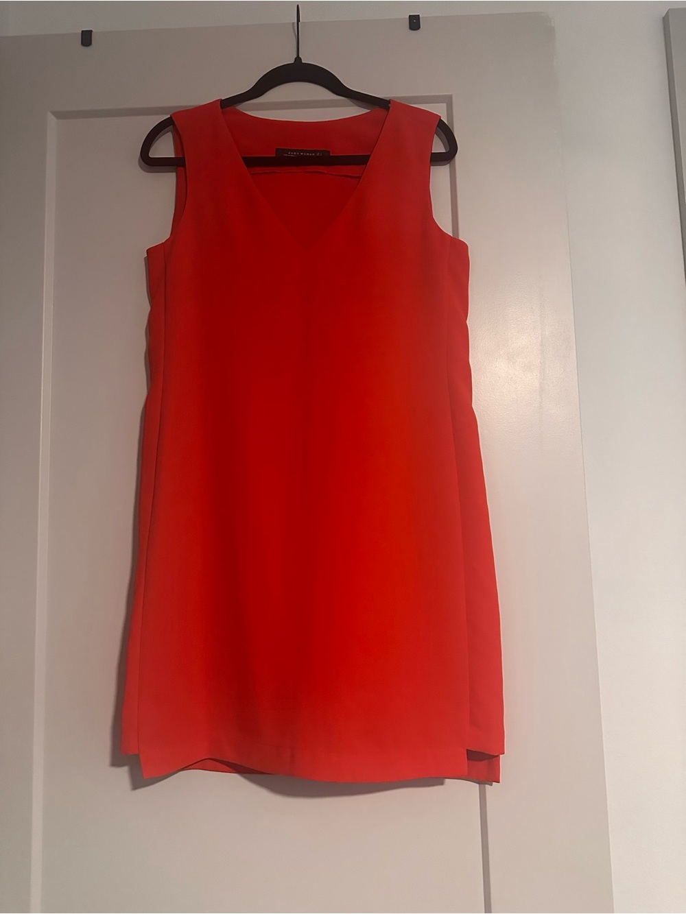 Zara Woman V-Neck Red Dress